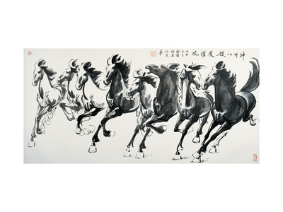 pictures of horses running. Running Horses Giclee Print