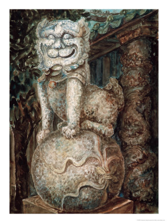 Stone Lion Giclee Print Stone Lion Giclee Print