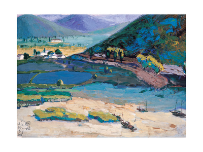 Scenery Around The Lake Giclee Print Scenery Around The Lake Giclee Print