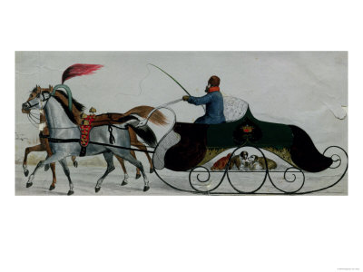 Horse Drawn Sleigh Giclee Print Horse Drawn Sleigh Giclee Print