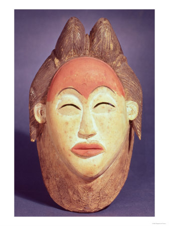 Dance Mask, Mponge Tribe, Gabon Giclee Print Dance Mask, Mponge Tribe, Gabon Giclee Print