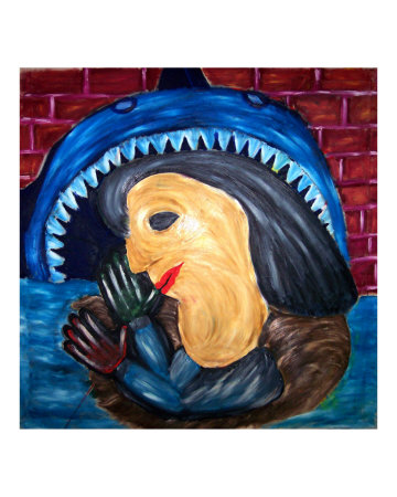 Lady and the Shark Giclee Print Lady and the Shark Giclee Print