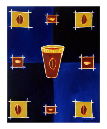 Blue Bean Giclee Print Blue Bean Giclee Print