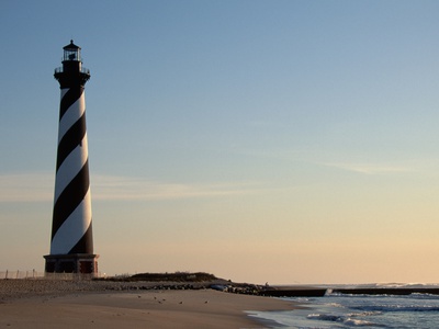 Cape Hatteras Lighthouse at Sunrise Stretched Canvas Print