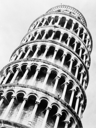 Leaning Tower of Pisa from Below Stretched Canvas Print