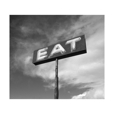 Vintage "Eat" Restaurant Sign Stretched Canvas Print