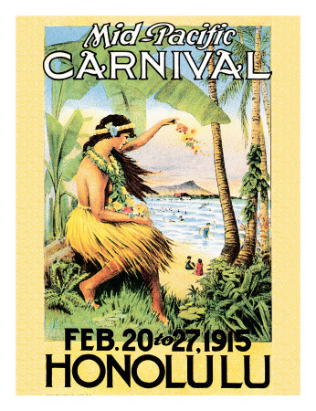Mid Pacific Carnival, Honolulu, Hawaii, 1915 Giclee Print Mid Pacific Carnival, Honolulu, Hawaii, 1915 Giclee Print