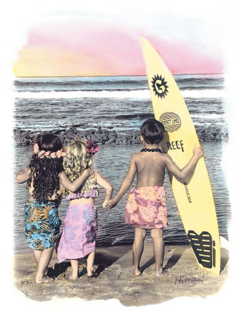 Surf Keikis, (Children) Giclee Print Surf Keikis, (Children) Giclee Print