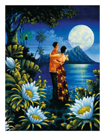 Hawaiian Island Honeymoon Giclee Print Hawaiian Island Honeymoon Giclee Print