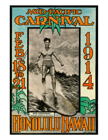 Mid Pacific Carnival 1914, Honolulu, Hawaii, Featuring Duke Kahanamoku Giclee Print Mid Pacific Carnival 1914, Honolulu, Hawaii, Featuring Duke Kahanamoku Giclee Print