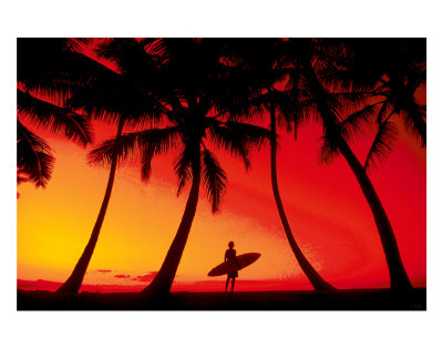 Surfer at Sunset Giclee Print Surfer at Sunset Giclee Print