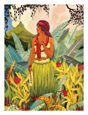 Hawaii Nei, Hula Moons Book Illustration, c.1930 Giclee Print Hawaii Nei, Hula Moons Book Illustration, c.1930 Giclee Print