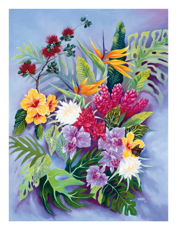 Hawaiian Island Floral Giclee Print Hawaiian Island Floral Giclee Print