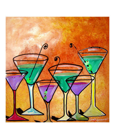 The Six Martinis Giclee Print The Six Martinis Giclee Print