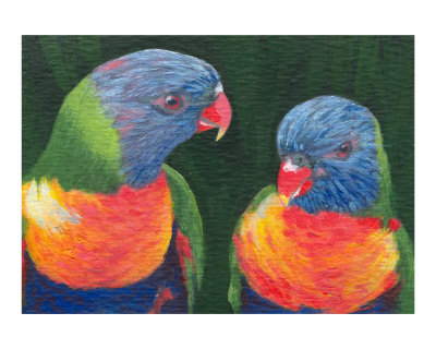 Parrot Love Giclee Print Parrot Love Giclee Print