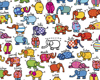 Elephants Print Elephants Print