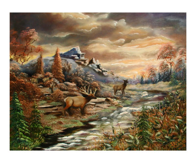 Elk Alert Giclee Print Elk Alert Giclee Print