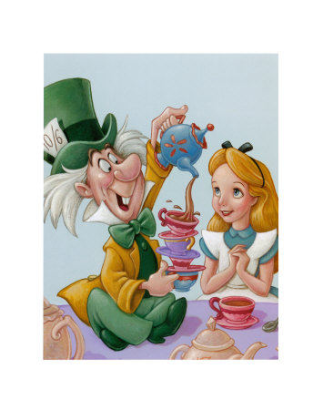 Alice and the Mad Hatter Celebration in Wonderland Print