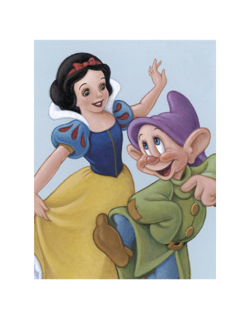 Snow White and Dopey: a Fairy Tale Celebration Print Snow White and Dopey: a Fairy Tale Celebration Print