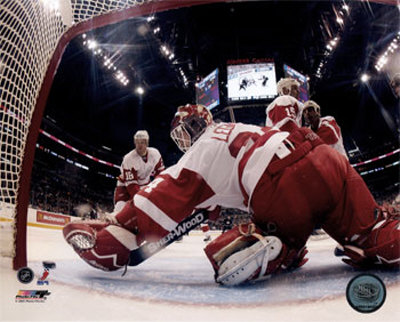 Manny Legace '05 / '06 Away Action Photograph Manny Legace '05 / '06 Away Action Photograph