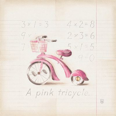 Pink Tricycle Print Pink Tricycle Print