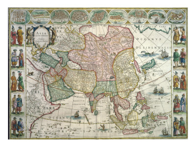 Map of Asia Giclee Print Map of Asia Giclee Print