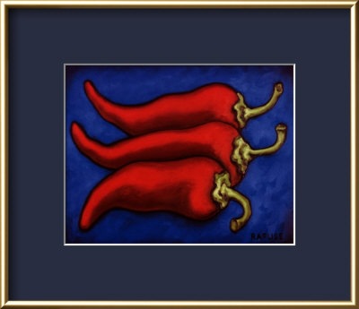 Three Chilli Peppers Framed Print Three Chilli Peppers Framed Print