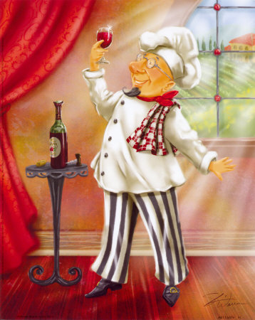 Chefs with Wine IV Print Chefs with Wine IV Print