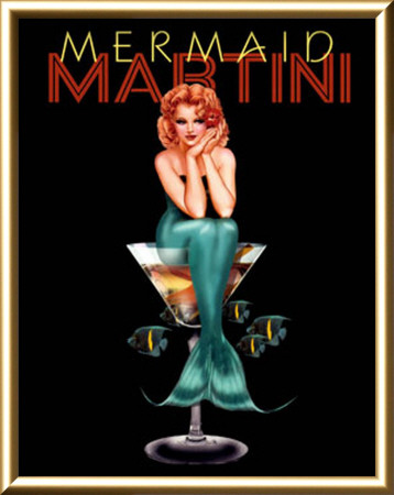 Mermaid Martini Framed Print Mermaid Martini Framed Print