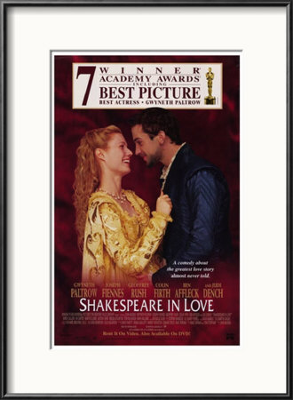 Shakespeare in Love Framed Print Shakespeare in Love Framed Print