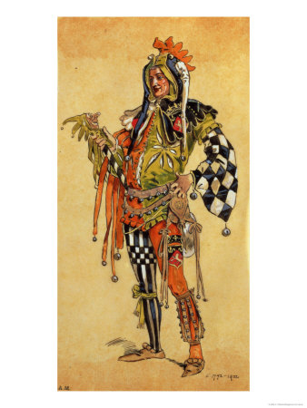 Touchstone the Clown, Costume Design for "As You Like It" Giclee Print