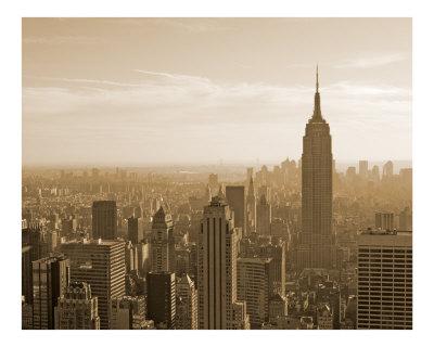 Black And White New York Skyline. New York, Sepia Black and