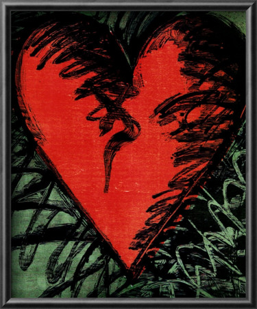 Rancho Woodcut Heart Framed Print Rancho Woodcut Heart Framed Print