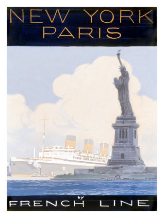French Line, New York to Paris Giclee Print French Line, New York to Paris Giclee Print