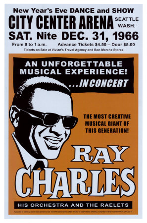 Ray Charles at the City Center Arena Seattle 1966 Print