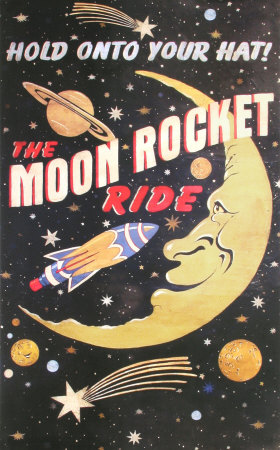 Moon Rocket Tin Sign Moon Rocket Tin Sign