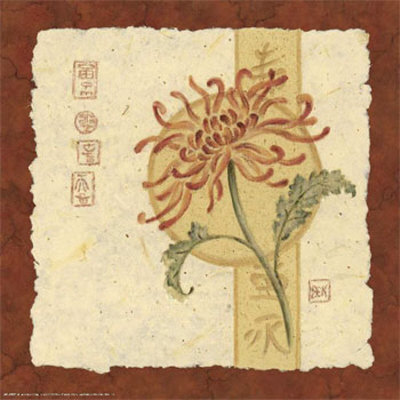 Red Asian Flowers I Print Red Asian Flowers I Print