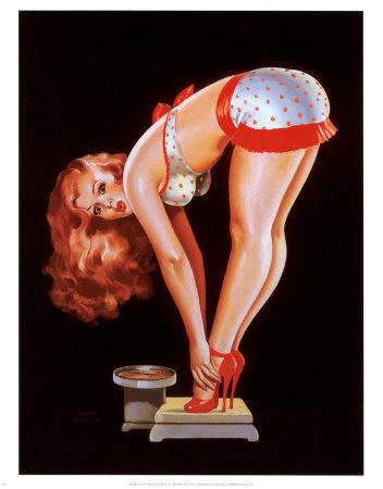 pin up girl artists. Pin-up Girl on Scale Print by