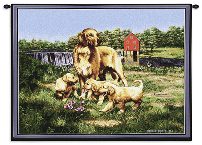 Golden Retreiver Family Wall Tapestry Golden Retreiver Family Wall Tapestry