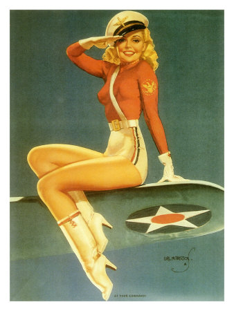 PinUp Girl Army Air Force Giclee Print zoom view in room