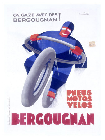 Bergougnan Motorcycle Tire Giclee Print Bergougnan Motorcycle Tire Giclee Print