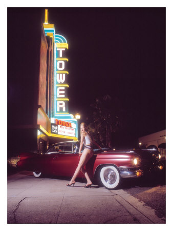 Pin-Up Girl: Tower Cinema Cadillac Giclee Print Pin-Up Girl: Tower Cinema Cadillac Giclee Print