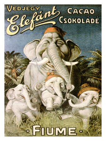 Elephant Chocolate Giclee Print Elephant Chocolate Giclee Print