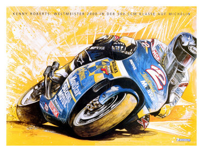Michelin, Kenny Roberts Cycle Giclee Print Michelin, Kenny Roberts Cycle Giclee Print