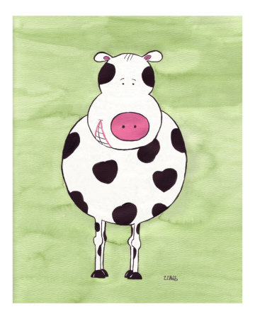 Watercolor Cow Giclee Print Watercolor Cow Giclee Print