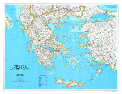 Map of Greece Poster Map of Greece Poster