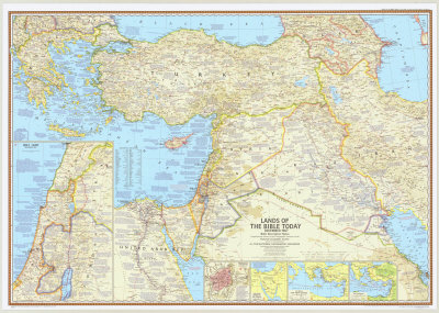 Lands of The Bible Map Poster Lands of The Bible Map Poster