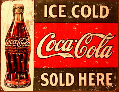 Ice Cold CocaCola Tin Sign