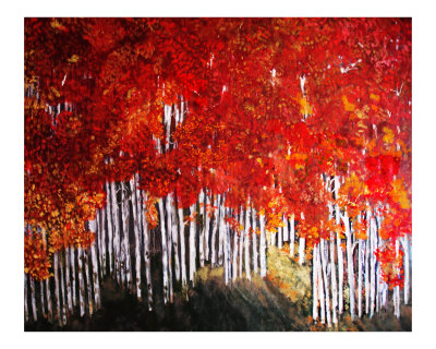 red pinstripe Giclee Print red pinstripe Giclee Print