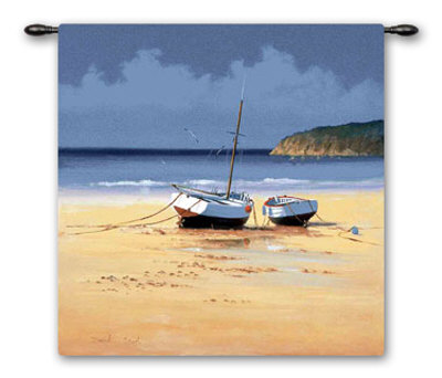 Moorings Low Tide Wall Tapestry Moorings Low Tide Wall Tapestry